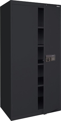Sandusky 72H Keyless Electronic Lock Steel Storage Cabinet with 5 Shelves, Black (EA4E361872-09)