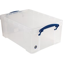 Really Useful Box 9.5 Quart Snap Lid Clear Storage Bin, 4/Pack (9C-PK4CB)