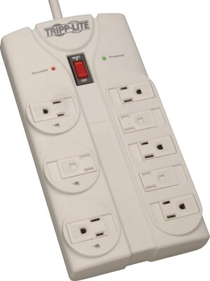 Tripp Lite 8 Outlet Surge Suppressor, 8 Cord, 1500 Joules (TLP808)