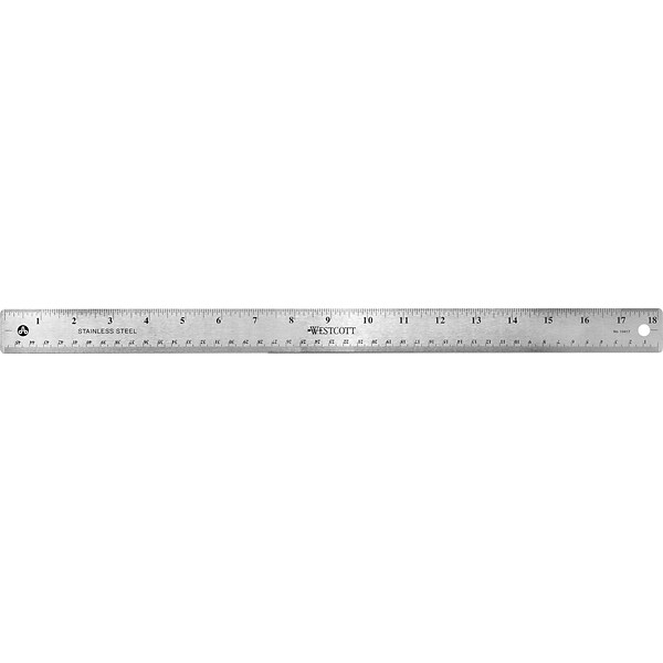 Westcott 10562 Acrylic Clear Ruler, 18 In