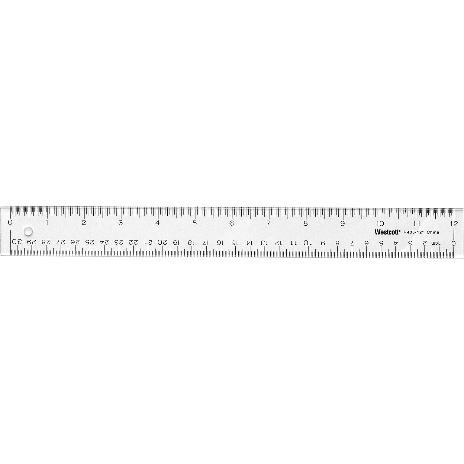 Westcott 12 Acrylic Standard Ruler, Transparent (10562/55275)