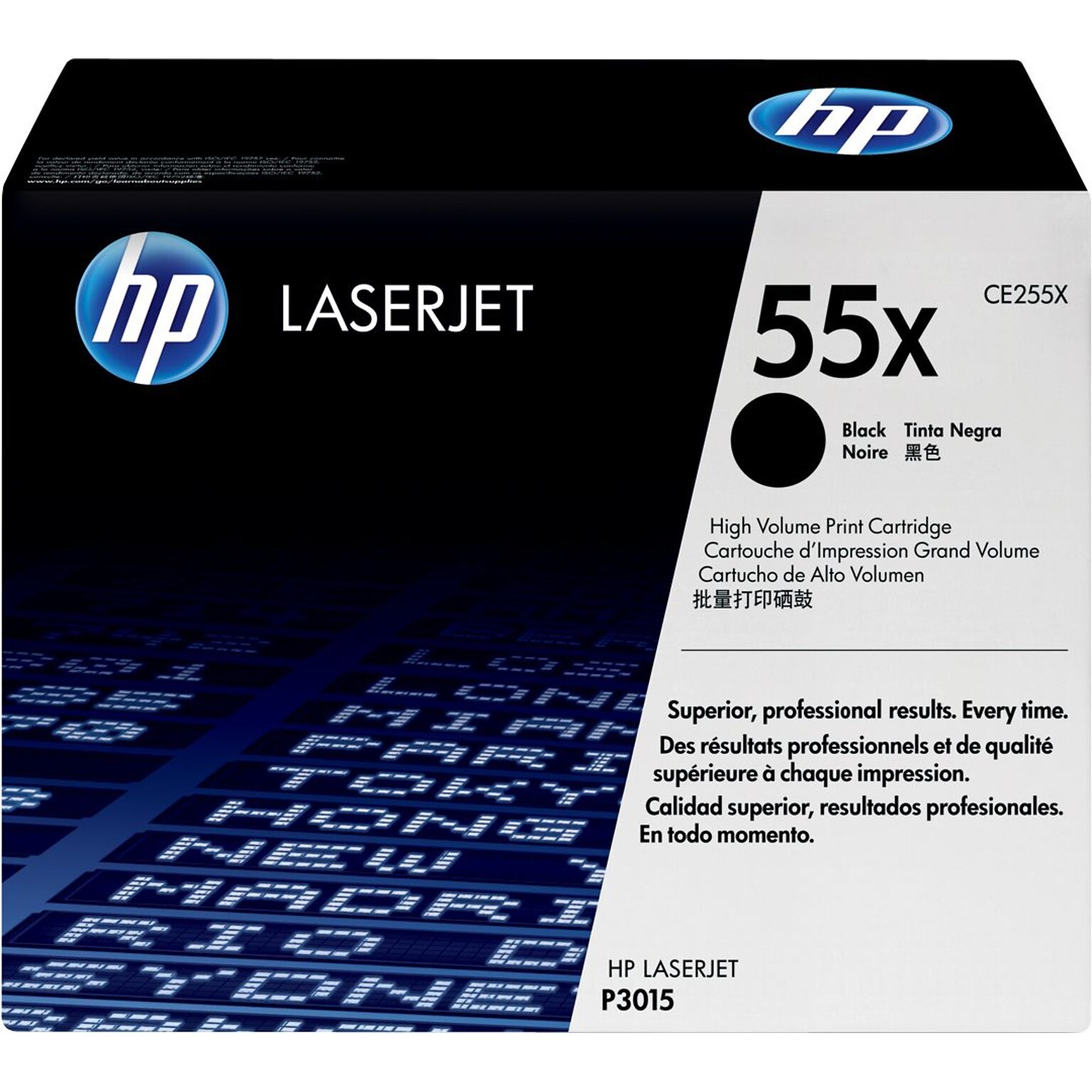 HP 55X Black High Yield Toner Cartridge   (CE255X)