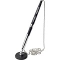 MMF Industries™ Chain-Riter™ Stick-On Counter Pen w/Chrome Handle, Black, Each