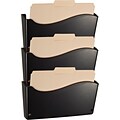 Diversity Products Solutions by Staples® Contemporary Wall Files, Black, 19 1/2H x 13 3/4W x 3D, 3/St