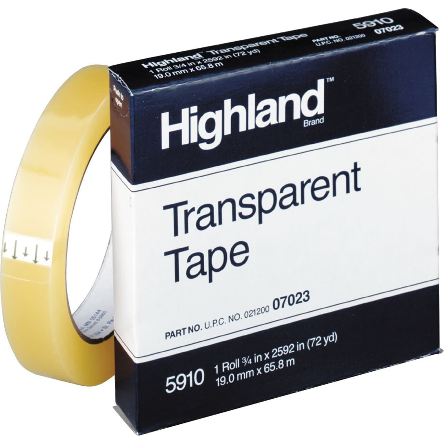 Highland™ 5910 Transparent Tape Refill, 3/4 x 2592, 1 Pack (5910-BULK)