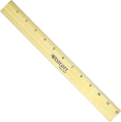 Westcott 12 Wooden Standard Ruler, Brown (05221)