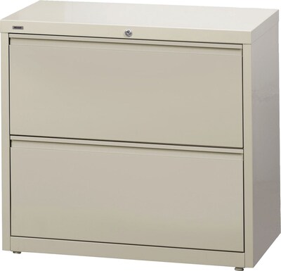 Quill Brand® Commercial 2 File Drawers Lateral File Cabinet, Locking, Putty/Beige, Letter/Legal, 30W (20067D)