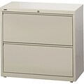 Quill Brand® Commercial 2 File Drawers Lateral File Cabinet, Locking, Putty/Beige, Letter/Legal, 30W (20067D)