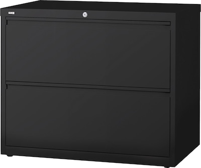Quill Brand Commercial 2 File Drawer Lateral File Cabinet Assembled Black Letter Legal 30 W 20 Quill Com