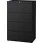 Quill Brand® Commercial 4 File Drawers Lateral File Cabinet, Assembled, Black, Letter/Legal, 30"W (20070D)