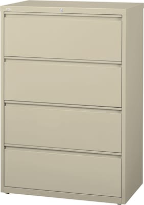 Quill Brand® Commercial 4-Drawer Lateral File Cabinet, Assembled, Letter/Legal, Putty/Beige, 30W (28884D)