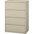 Quill Brand® Commercial 4-Drawer Lateral File Cabinet, Assembled, Letter/Legal, Putty/Beige, 30W (28884D)