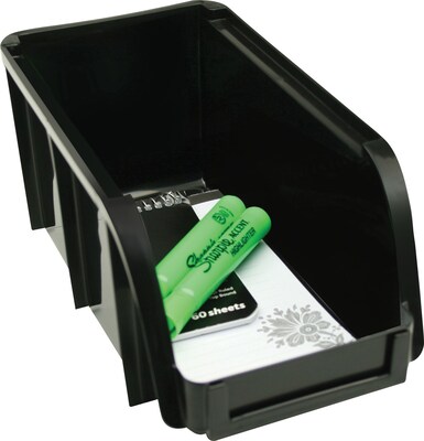 Quill Brand® Stacking Bin; Black, Medium