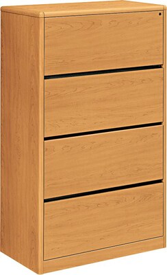 HON® 10700 Series 4 Drawer Lateral File Cabinet, Harvest, 36W (HON107699CC)