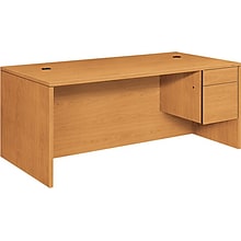 HON® 10500 72W Right Pedestal Desk w/Rect Top in Harvest