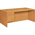 HON® 10500 72W Left Pedestal Desk w/Rect Top in Harvest