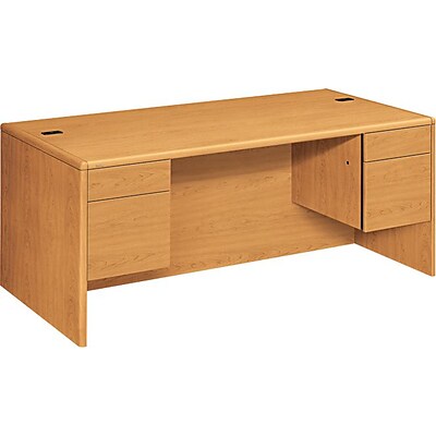 HON® 10700 Series Office Collection in Harvest, Double Pedestal Desk, 72Wx36Dx29-1/2H