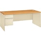 HON® 38000 Series Left-Pedestal Desk, Harvest/Putty, 29 1/2"H x 72"W x 36"D