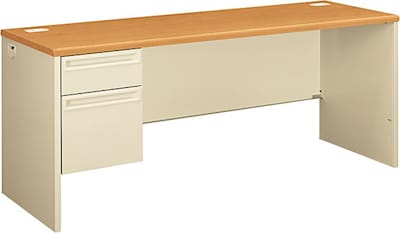 HON® 38000 Series Left-Pedestal Credenza, Harvest/Putty, 29 1/2H x 72W x 36D