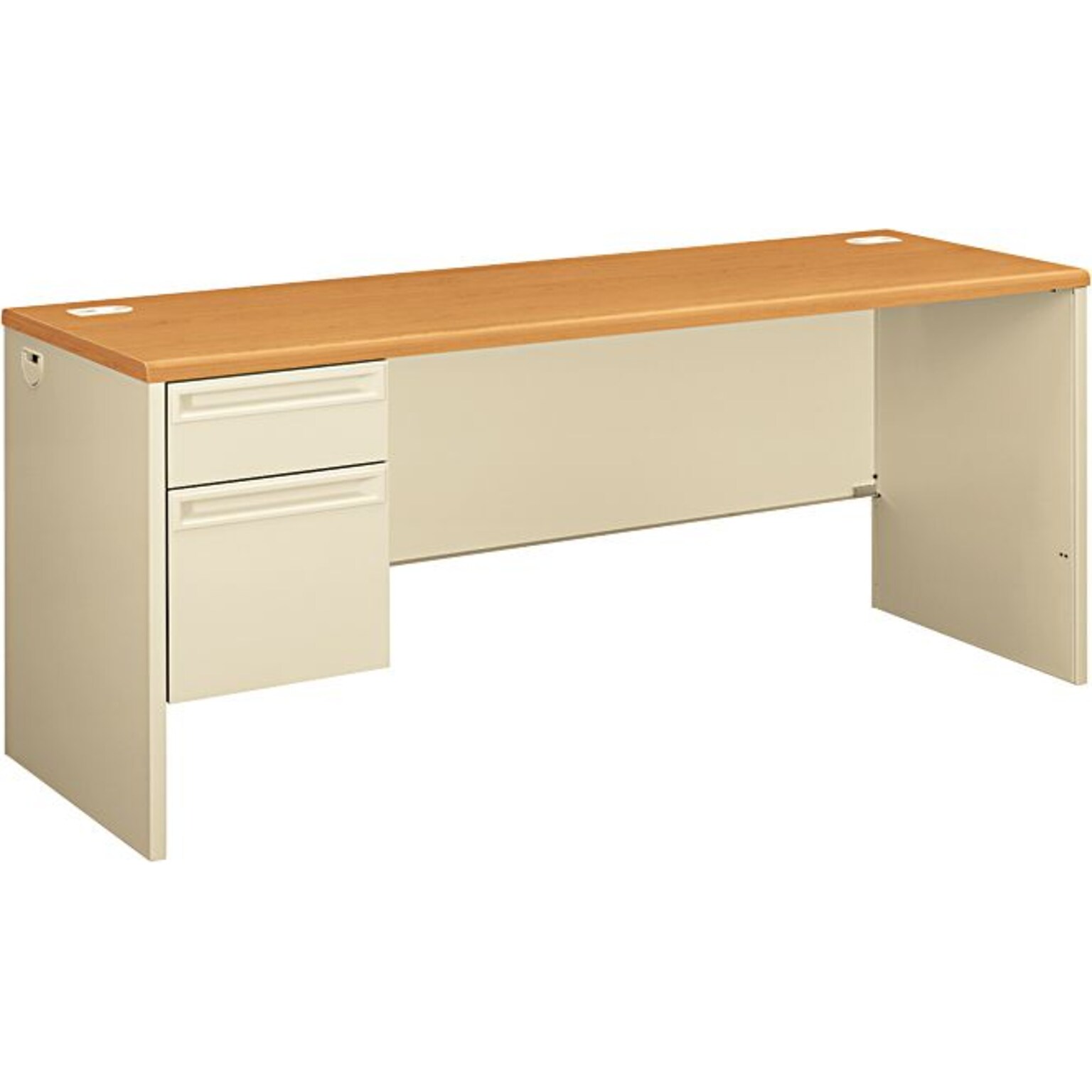 HON® 38000 Series Left-Pedestal Credenza, Harvest/Putty, 29 1/2H x 72W x 36D