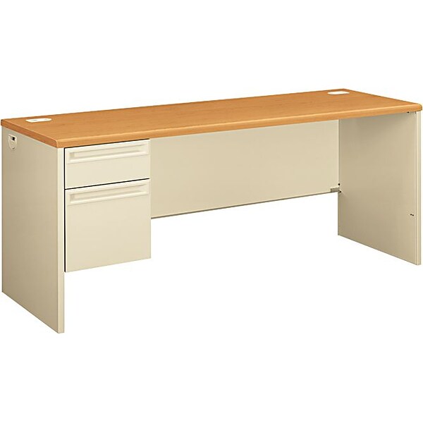 HON® 38000 Series Left-Pedestal Credenza, Harvest/Putty, 29 1/2H x 72W x 36D