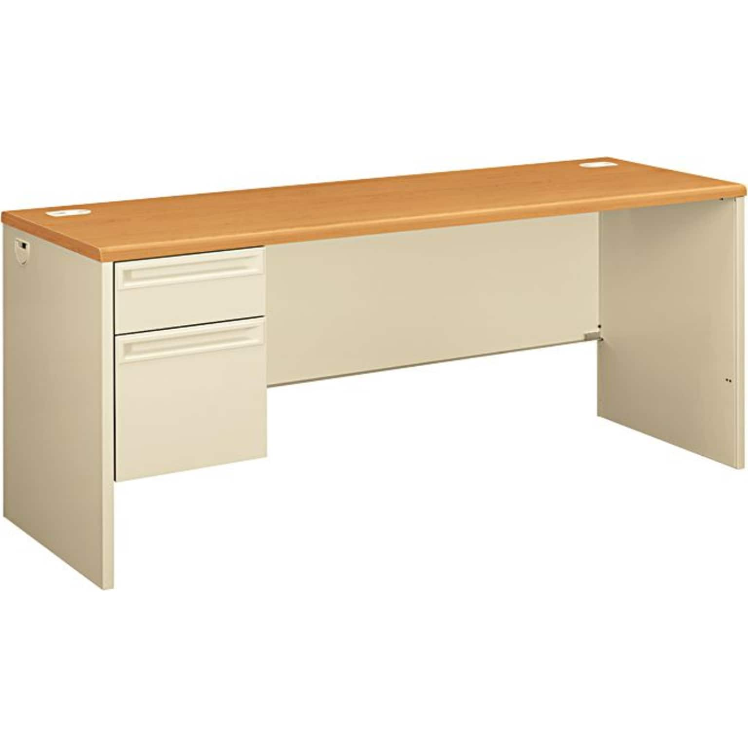 HON® 38000 Series Left-Pedestal Credenza, Harvest/Putty, 29 1/2H x 72W x 36D