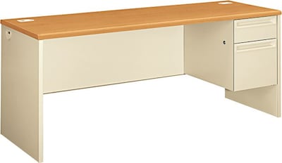 HON® 38000 Series Right-Pedestal Credenza, Harvest/Putty, 29 1/2H x 72W x 24D