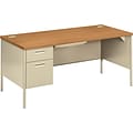 HON® Metro Classic Left Pedestal Desk, Harvest/Putty, 29 1/2H x 66W x 30D