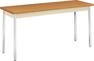 HON® Utility Table, Harvest Oak/Putty, 20x60"