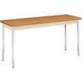 HON® Utility Table, Harvest Oak/Putty, 20x60