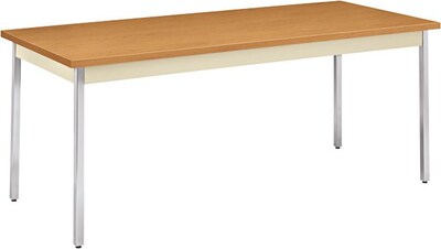 HON® Utility Table, Harvest Oak/Putty, 30x72"