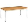 HON® Utility Table, Harvest Oak/Putty, 36x72D