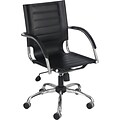 Safco Flaunt Leather Back Recycled Leather Executive Chair, Black (3456BL)