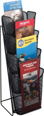 Safco® Onyx™ 5641 4 Pocket Pamphlet Display; Black