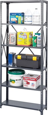 Safco Industrial 6-Shelf Steel Accessory, 48, Dark Gray (6255)