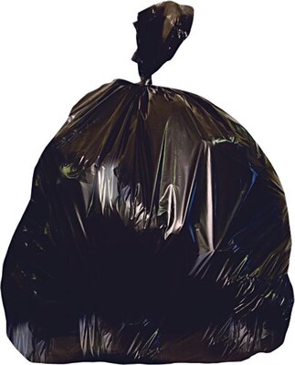 Heritage, Trash Bags, 40-45 Gallon, 40x46, Low Density, 1.3 Mil, Black, 125 CT, 5 rolls of 25 bags per roll