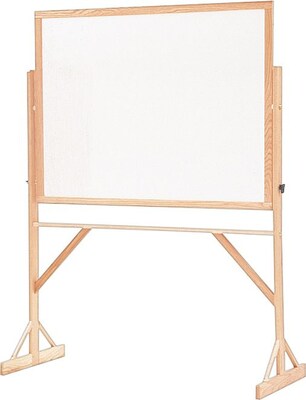 Quartet® Reversible Mark N Wipe Board w/ Stand; 6Wx4H, Oak Frame