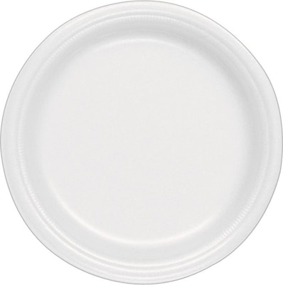 Dart Concorde Foam Plates, 9 Dia, White, 500/Carton (9PWCR)