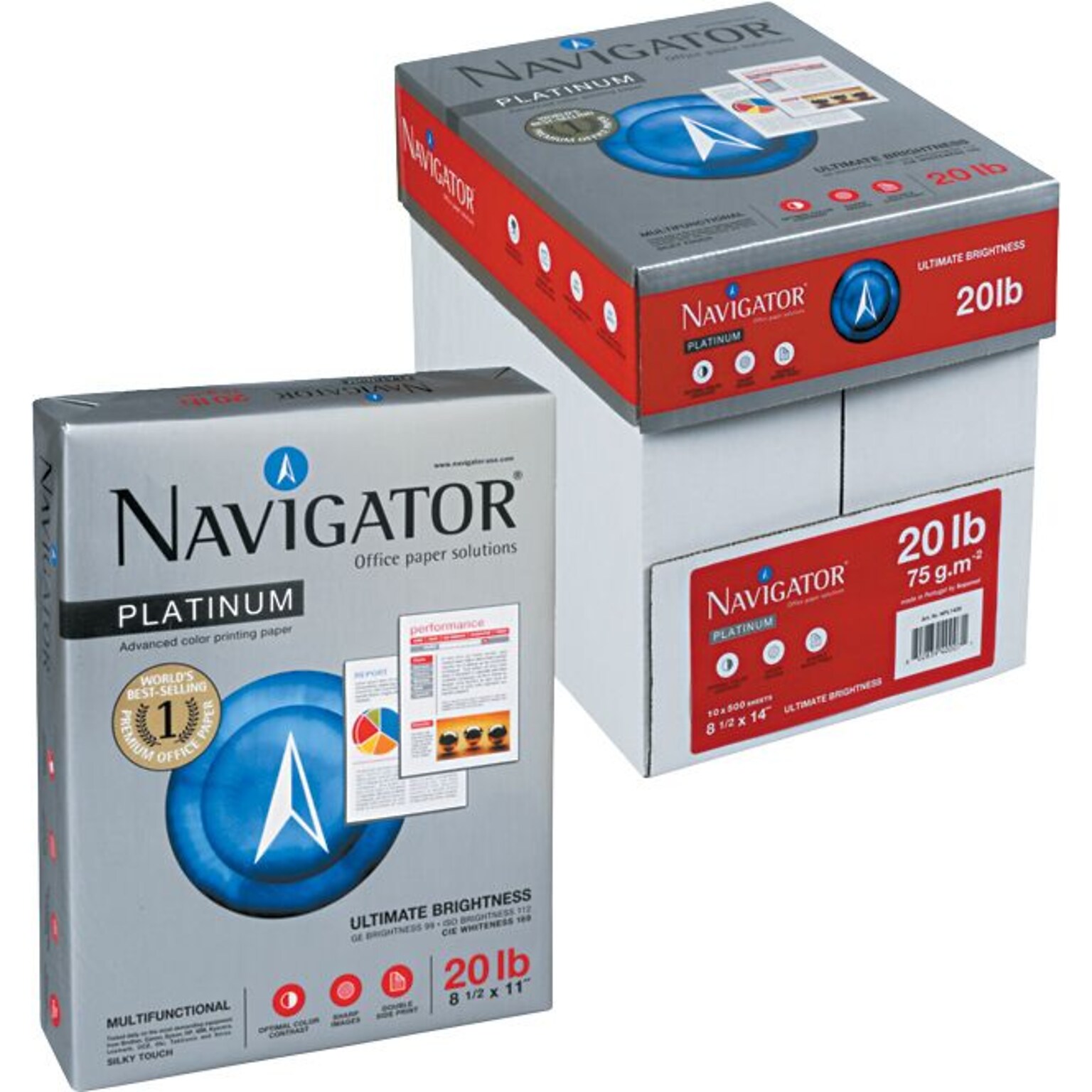 Navigator Premium Multipurpose Copy Paper, White, 8 1/2 x 11, 500 Sheets/Ream, 400 Reams/Pallet (NMP1120PLT)
