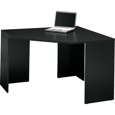 bush furniture stockport corner desk, classic black | quill