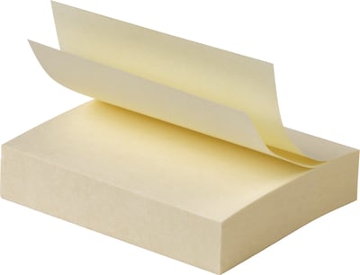 Staples® Stickies Notes, 1 1/2 x 2, Yellow, 100 Sheet/Pad, 432 Pads/Carton (MMMS152YR12CT)