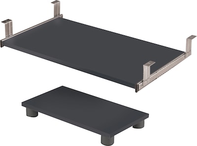 Bestar® Prestige+ Bordeaux Graphite Contemporary Collection; Keyboard Shelf/CPU Platform