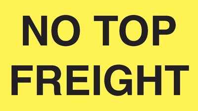 Staples® "No Top Freight" Labels, Yellow/Black, 5" x 3", 500/Roll (ABDL2741)