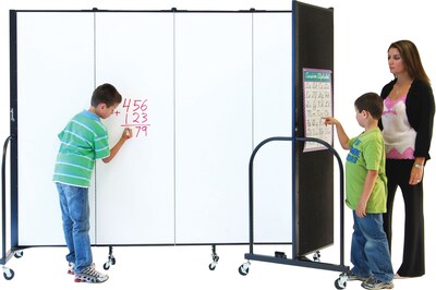 Screenflex Portable Dry-Erase Boards, 3 Panels, 72"H x 69"W, Black
