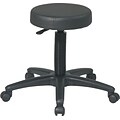 Office Star Intermediate Faux Leather Backless Stool, Black