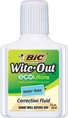BIC® Ecolutions™ Wite-Out® Correction Fluid, White, 20 ml