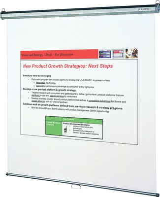 Quartet 136 Manual Tripod Projector Screen, White (696S)