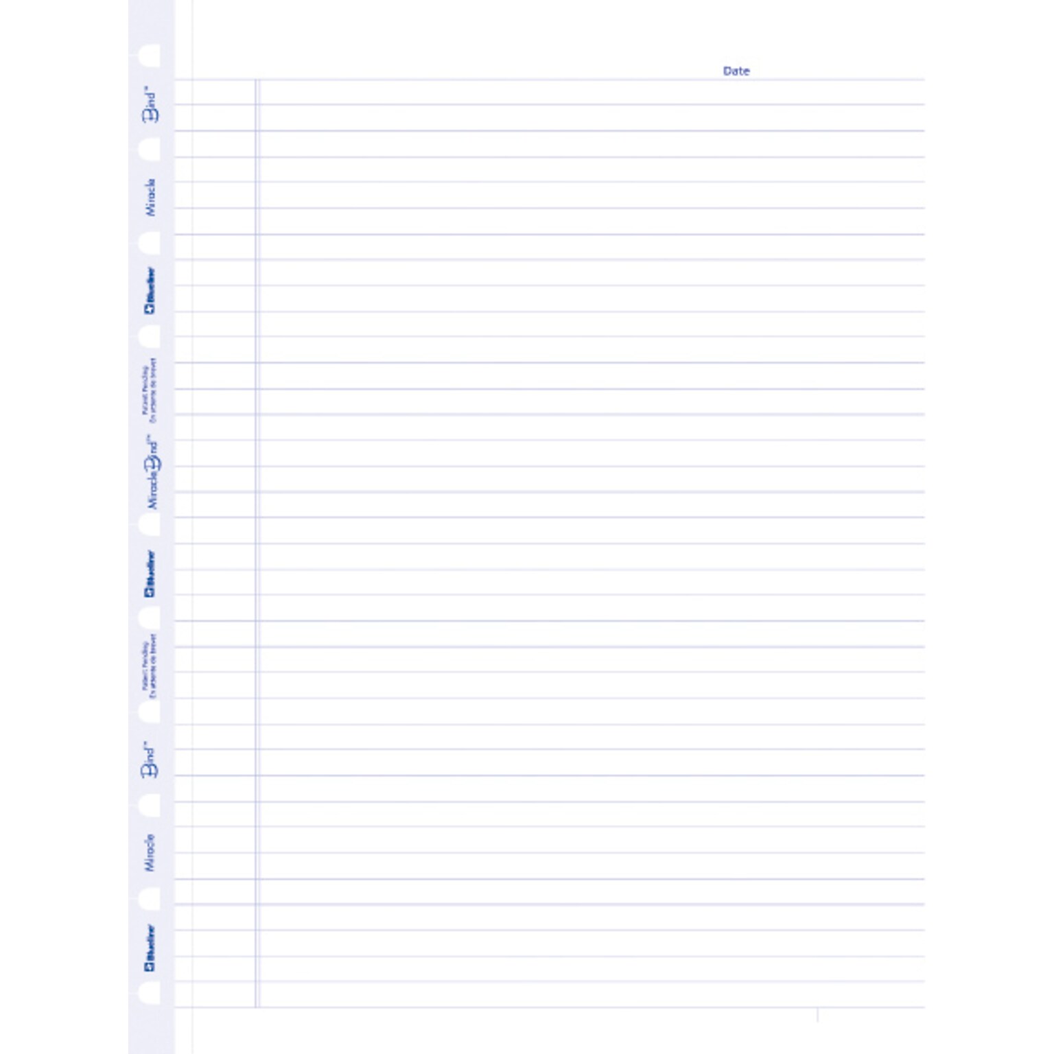 Blueline MiracleBind College Ruled Filler Paper, 9.07 x 11, 50 Sheets/Pack (AFR11050R)