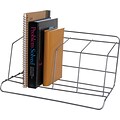 Wire Book Rack, 3 Compartments, Silver