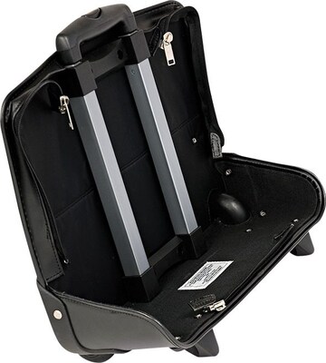 McKlein P Series Laptop Rolling Briefcase, Black Leather (88445)